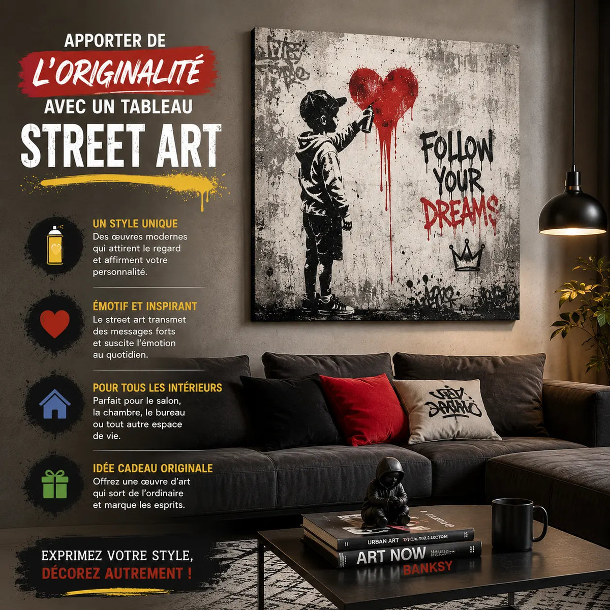 Apporter de l'originalité avec un tableau street art