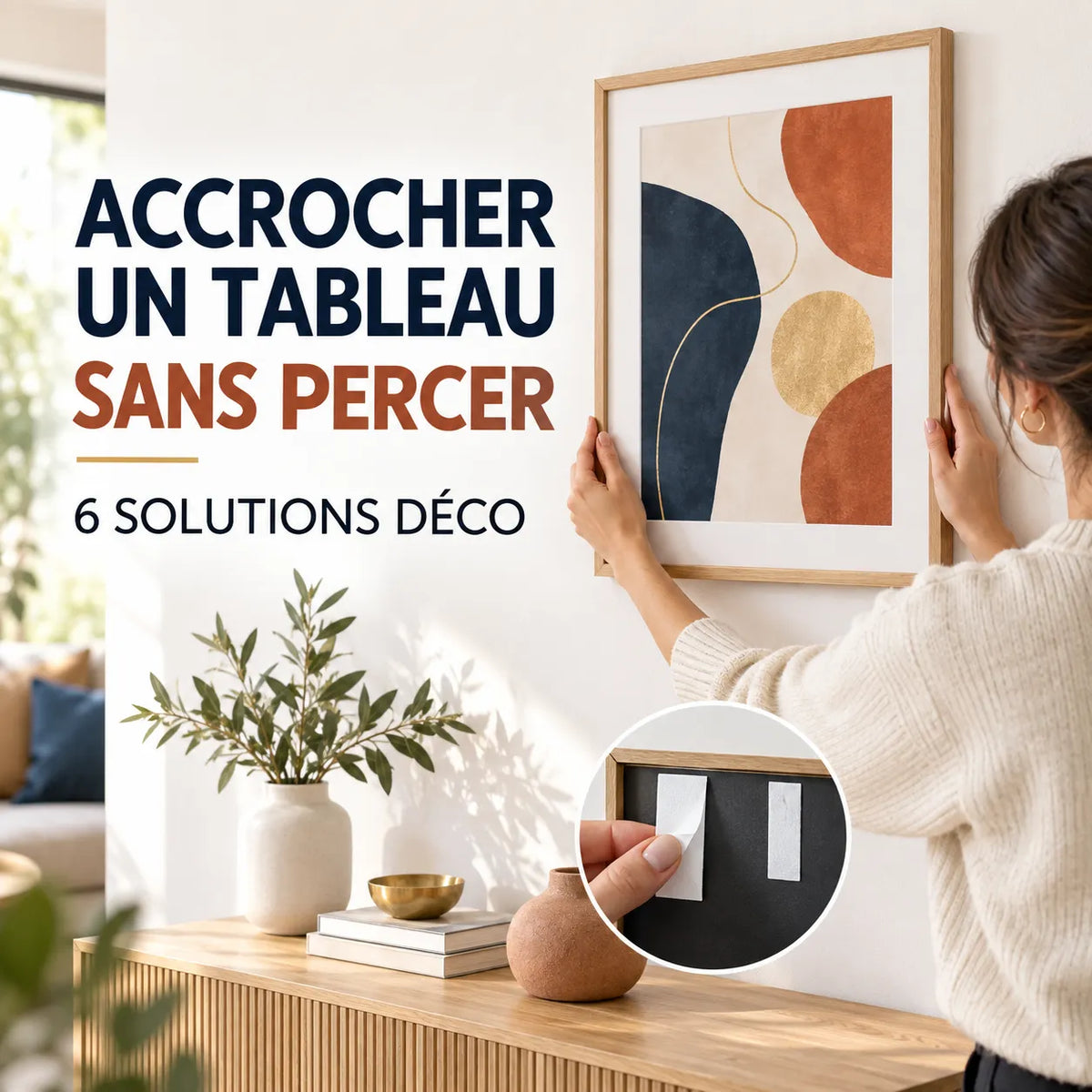 Accrocher un tableau sans percer : 6 solutions sûres et déco
