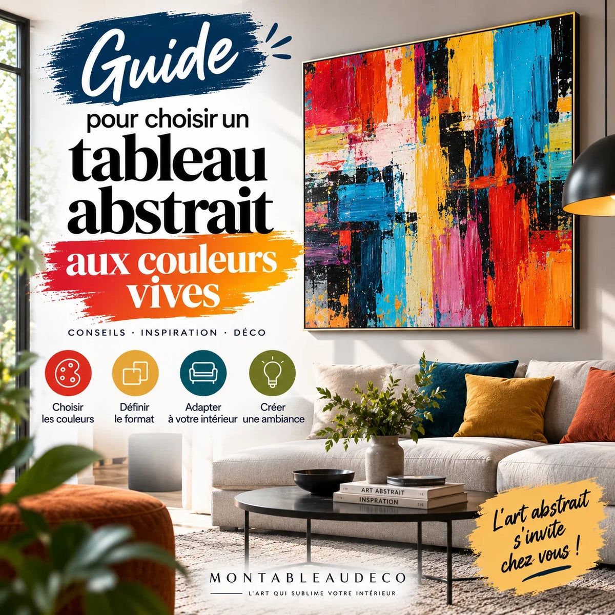Guide pour choisir un tableau abstrait aux couleurs vives