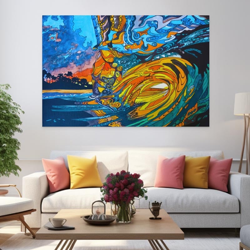 Tableau Abstrait | Hawaï Surfing | Bienvenue -20% Sur Votre Commande