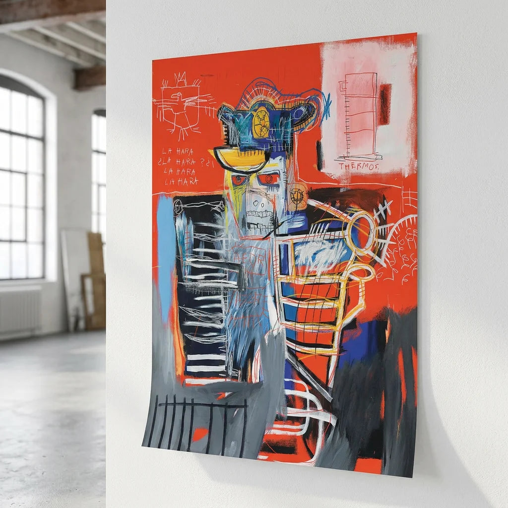 Affiche Basquiat La Hara style peinture urbaine expressive