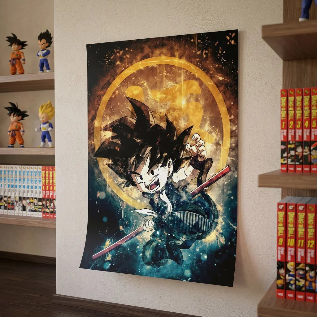Tableau Dragon Ball Sangoku L’enfant - 40x60cm / Affiche sans cadre - Toile Imprimée