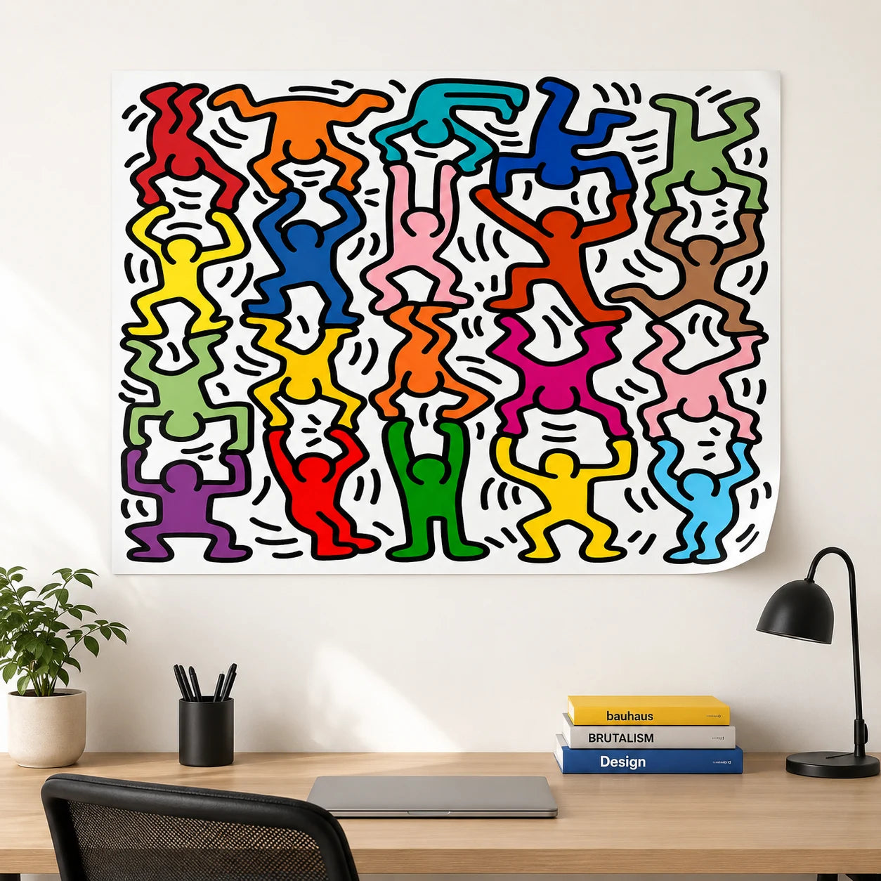 Affiche Keith Haring Acrobats II sans cadre