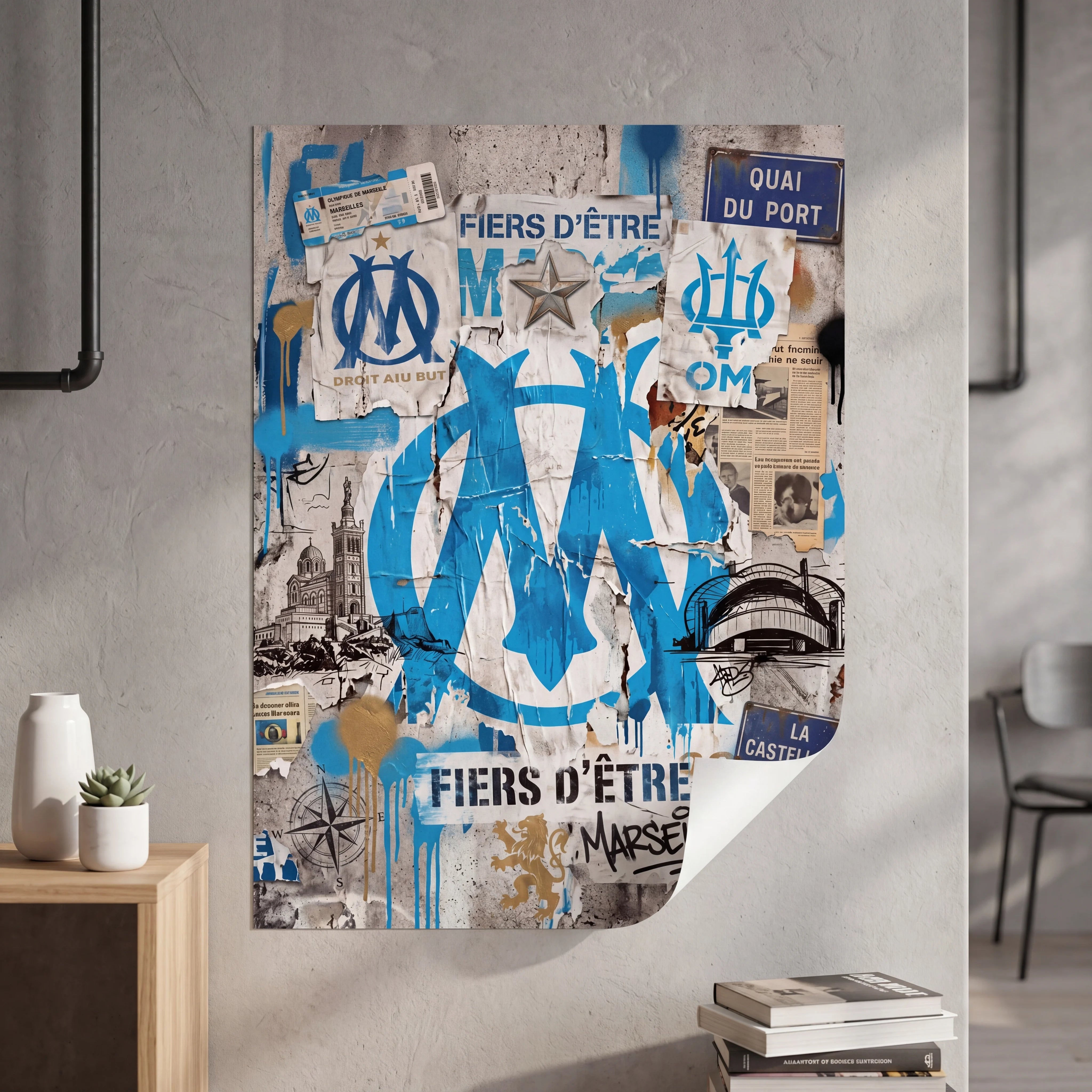 Art mural Marseille supporter OM contemporain