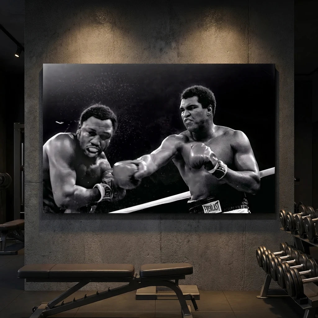 Art mural boxe légendaire, décoration masculine moderne et inspirante