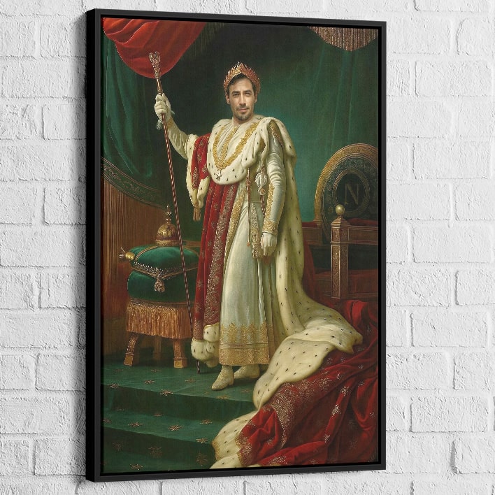 Cadre flottant noir Portrait Historique L’Empereur – effet galerie