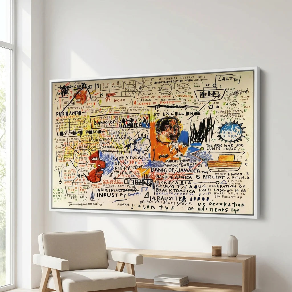 Décoration murale Basquiat 50 cent Piece 1983 pour salon arty