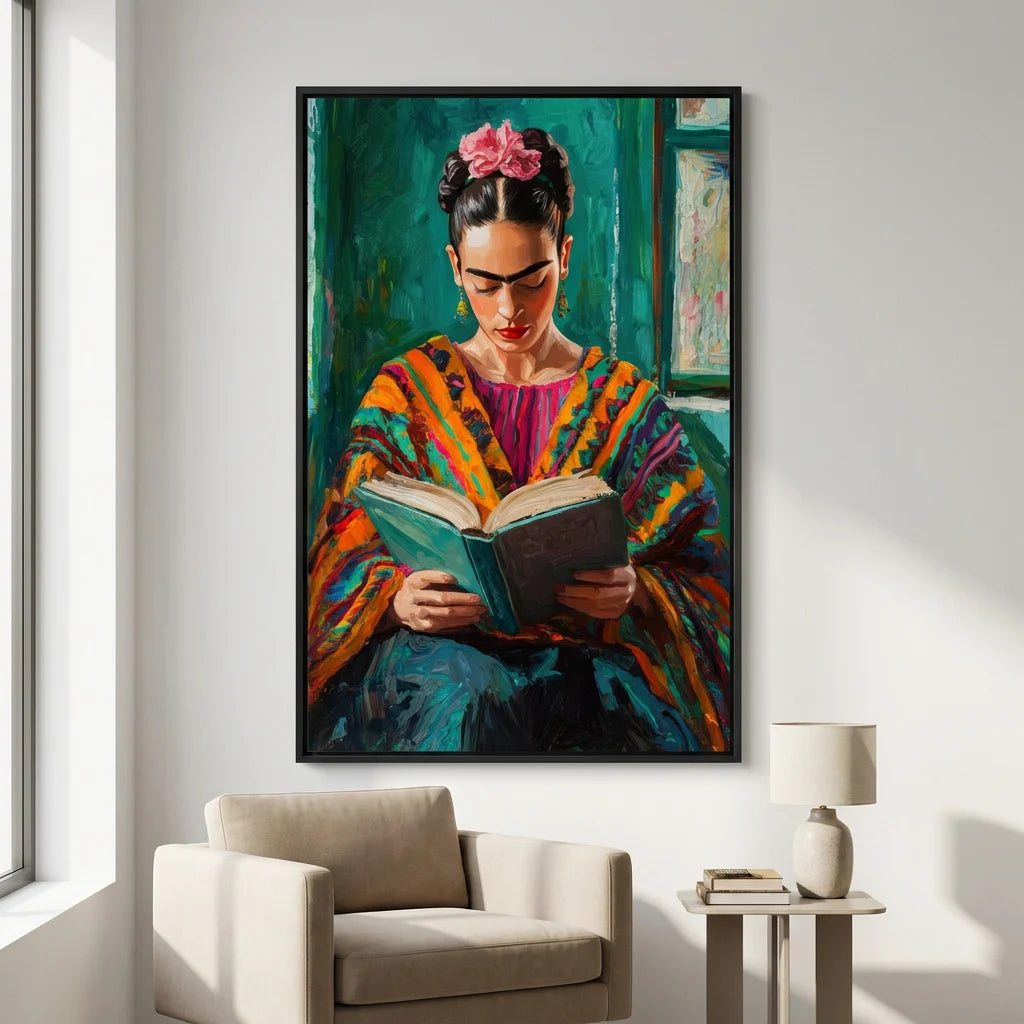 Décoration murale Frida Kahlo lecture contemporaine