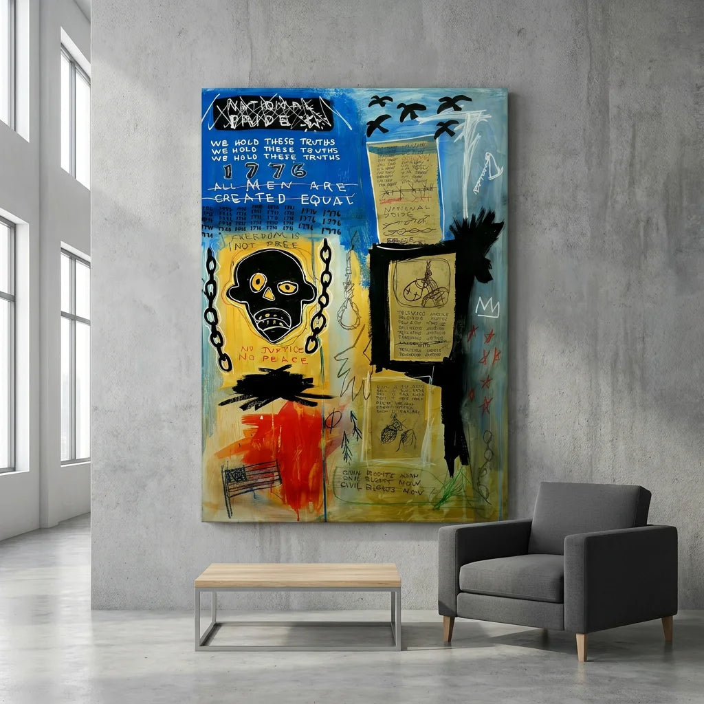 Décoration murale Jean-Michel Basquiat pour loft ou bureau créatif