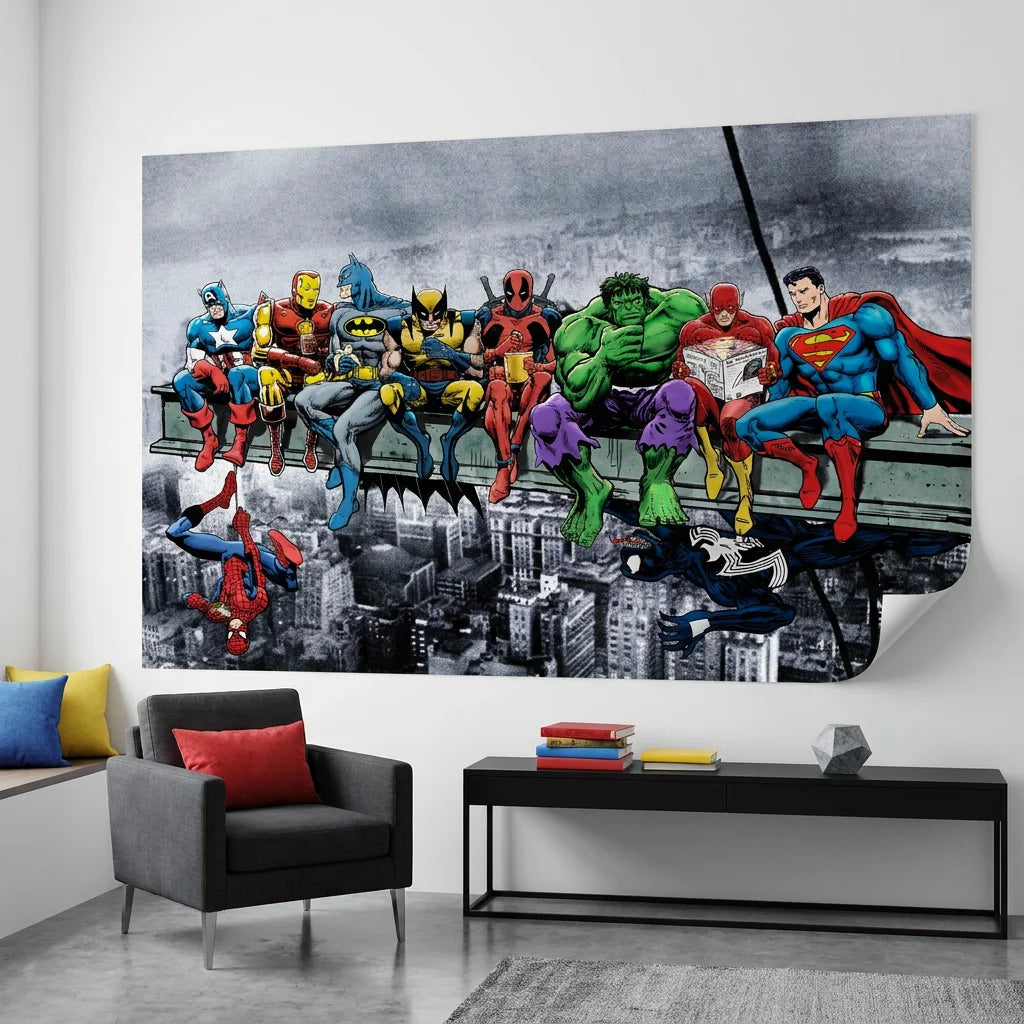 Décoration murale Marvel avec héros de comics