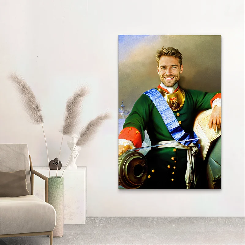 Montage photo homme en uniforme d'époque type Napoléon