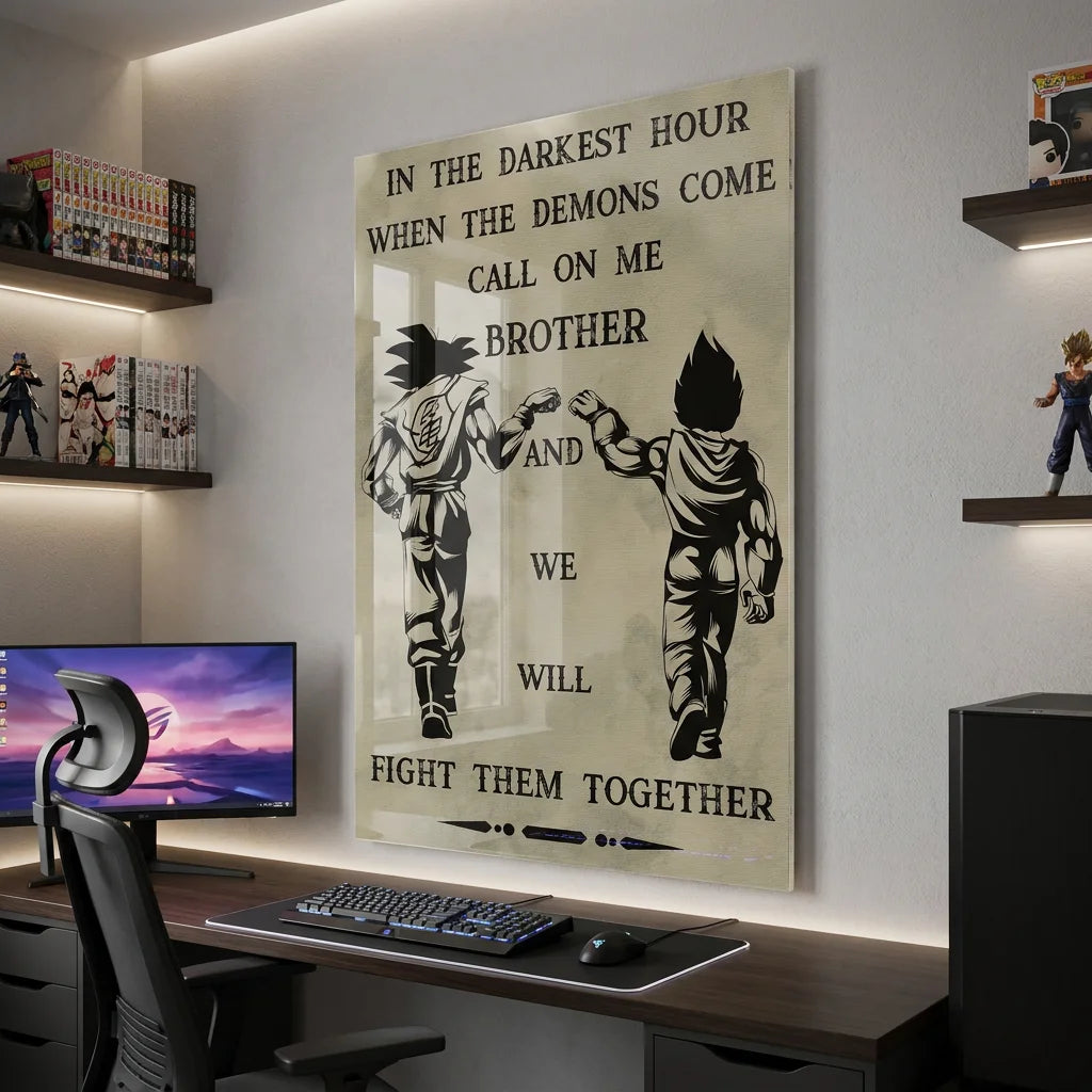 Tableau Dragon Ball Fight Them Together - 40x60cm / Plexiglas - Toile Imprimée