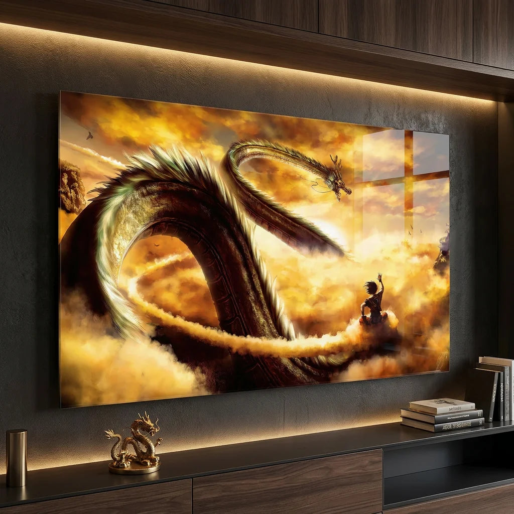 Tableau Dragon Ball Sheeron avec dragon mythique dans les nuages