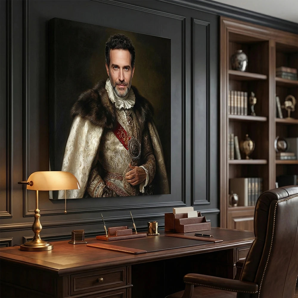 Portrait personnalisé style noble tableau déco mural sur toile sur châssis