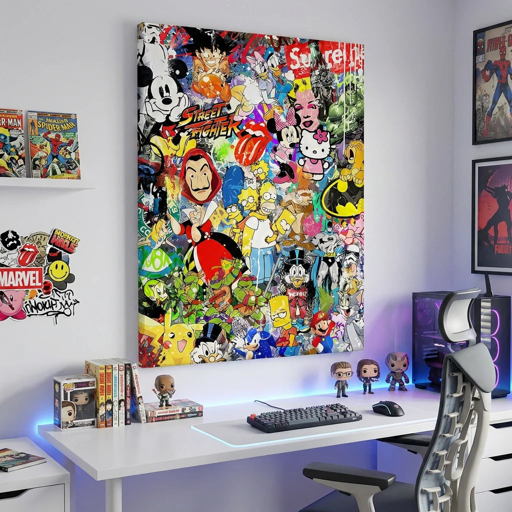 Tableau Street Art Culture 80 - 40x60cm / Toile tendue sur châssis - Tableau animation