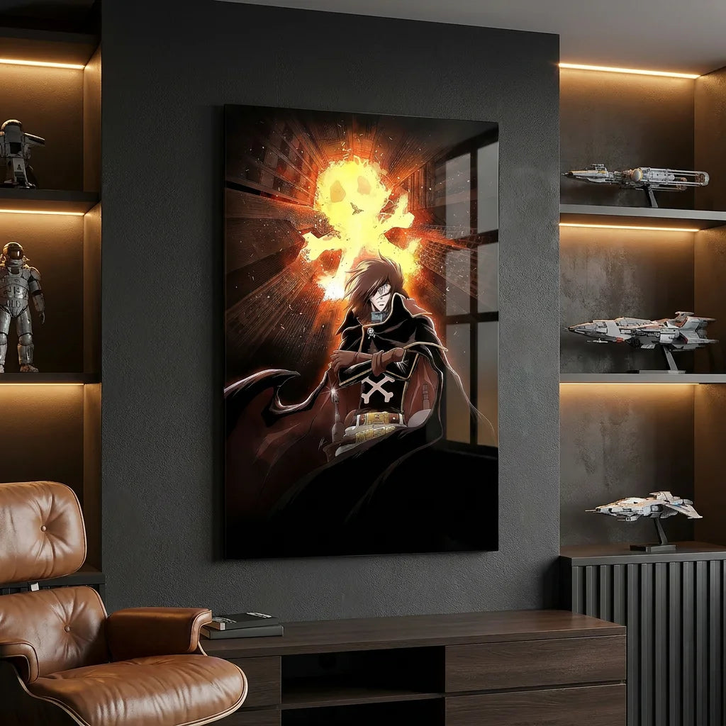Tableau Albator Le Corsair avec explosion spatiale