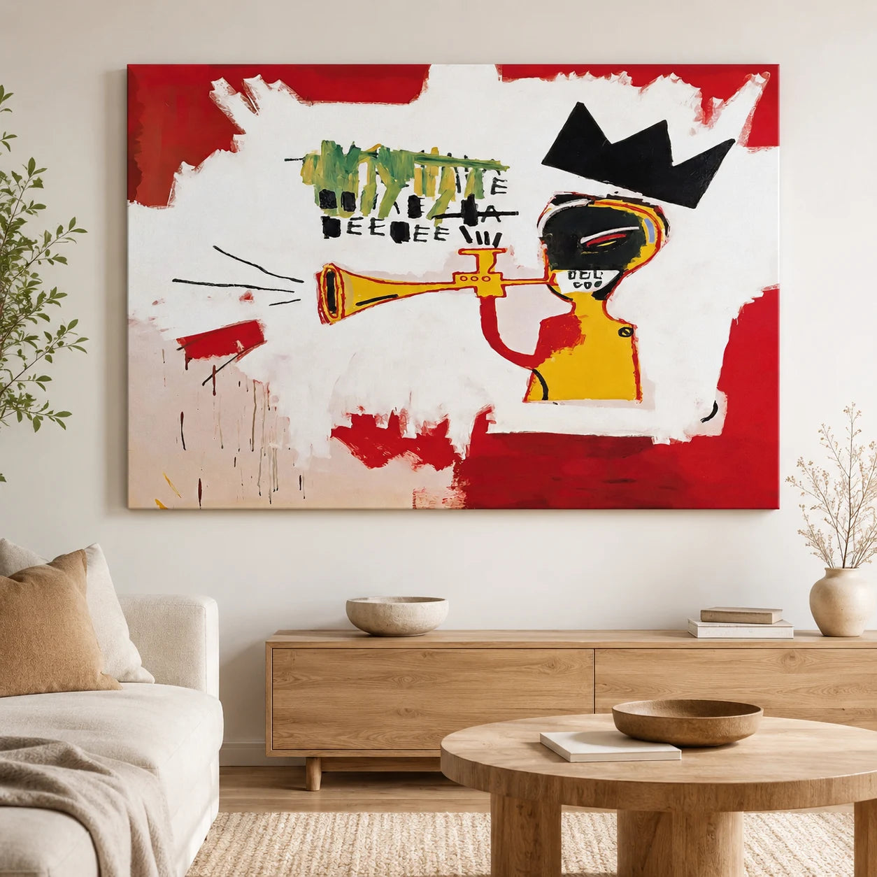 Tableau Basquiat Trumpet – Art Jazz & Street Art