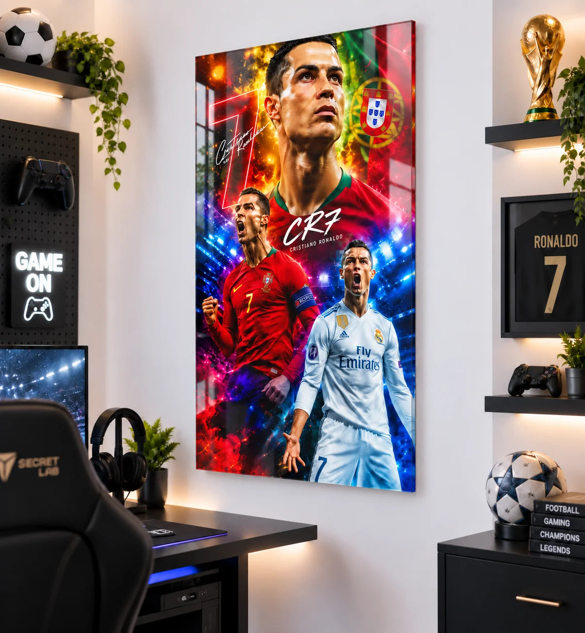 Tableau Cristiano Ronaldo CR7 Légende en Plexiglas brillant