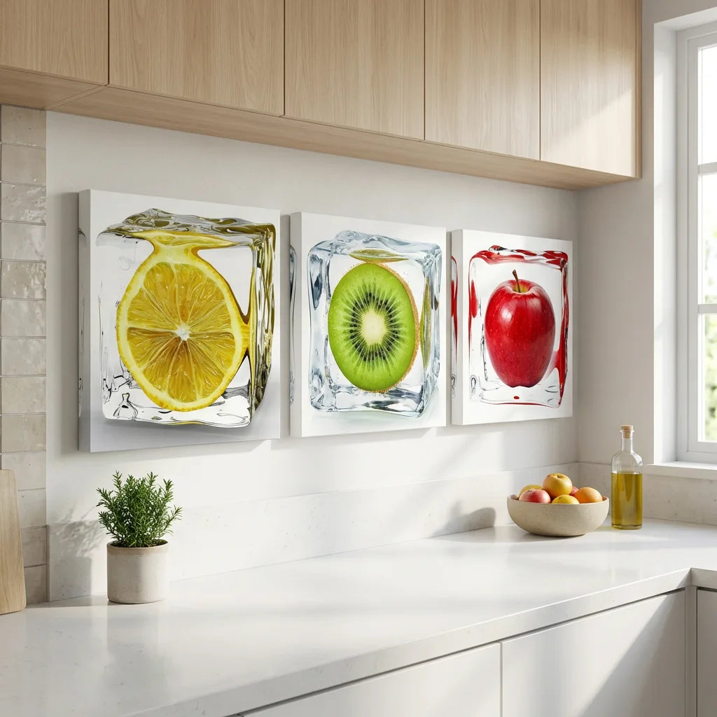 Kitchen Ice Cubes and Fruit Chart