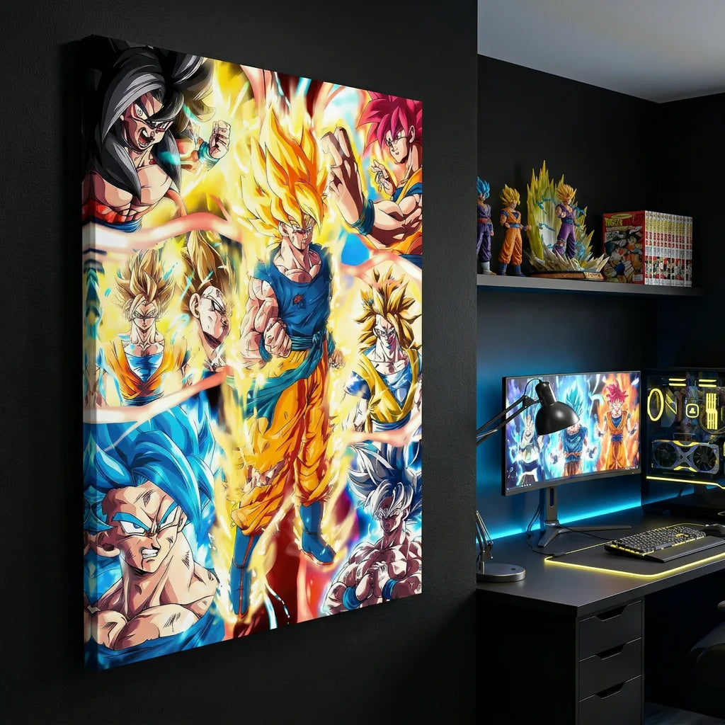 Tableau Dragon Ball Sangoku Saiyan Story pour chambre geek