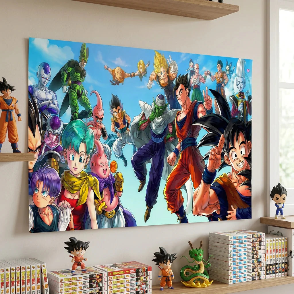 Tableau Dragon Ball en Famille pour fan d’anime japonais
