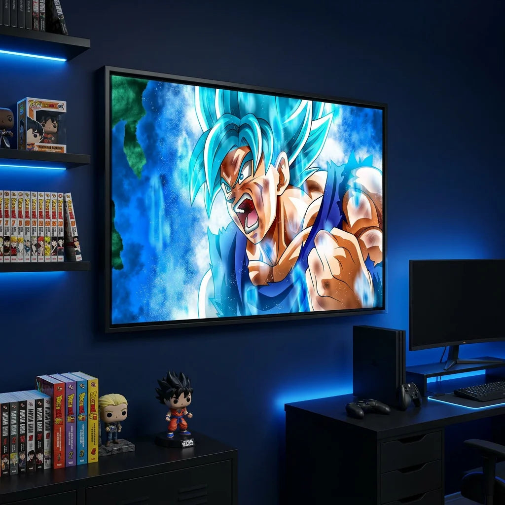 Tableau Dragon Ball horizontal avec Goku en pleine puissance