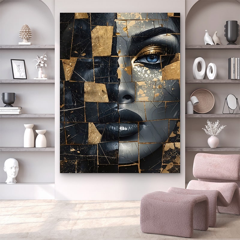 Tableau Femme Beauté Fragmentée pour décoration murale moderne et artistique