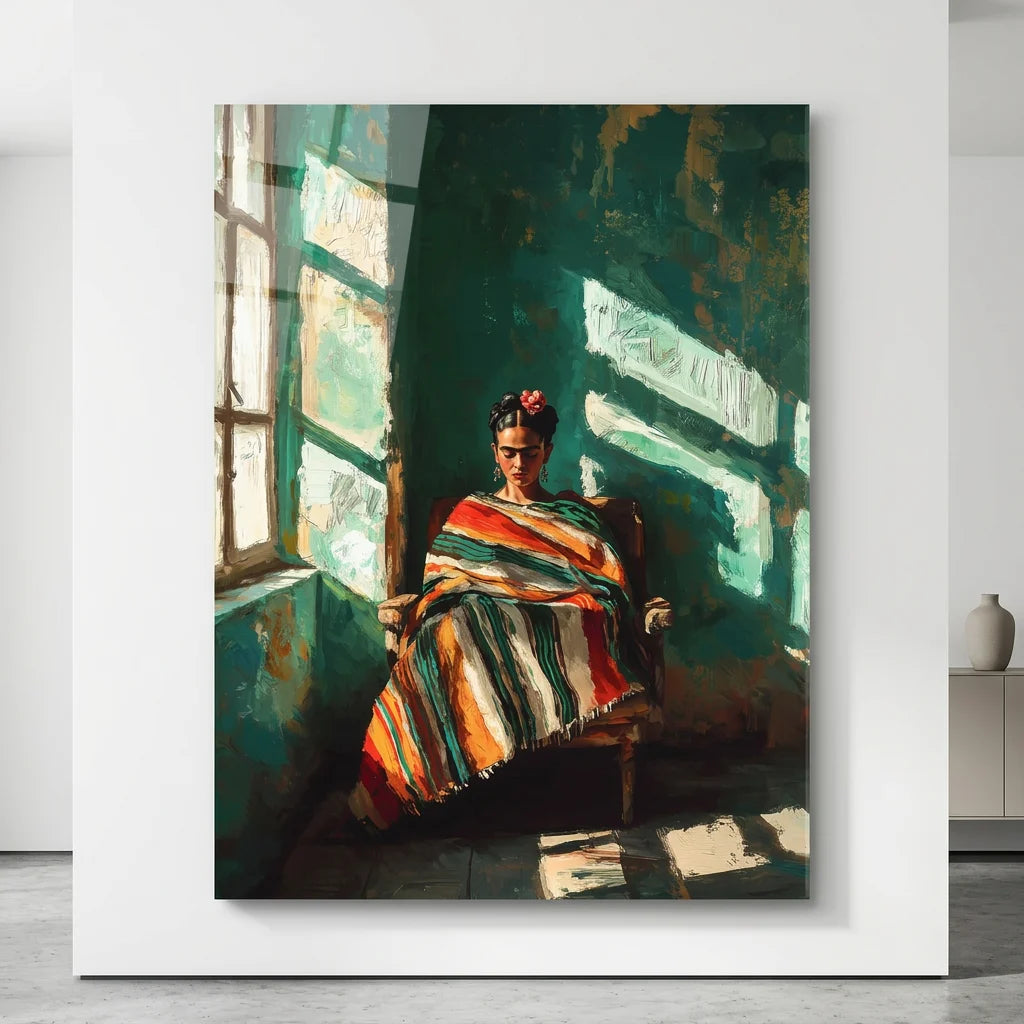 Tableau Frida Kahlo salon moderne bohème élégant
