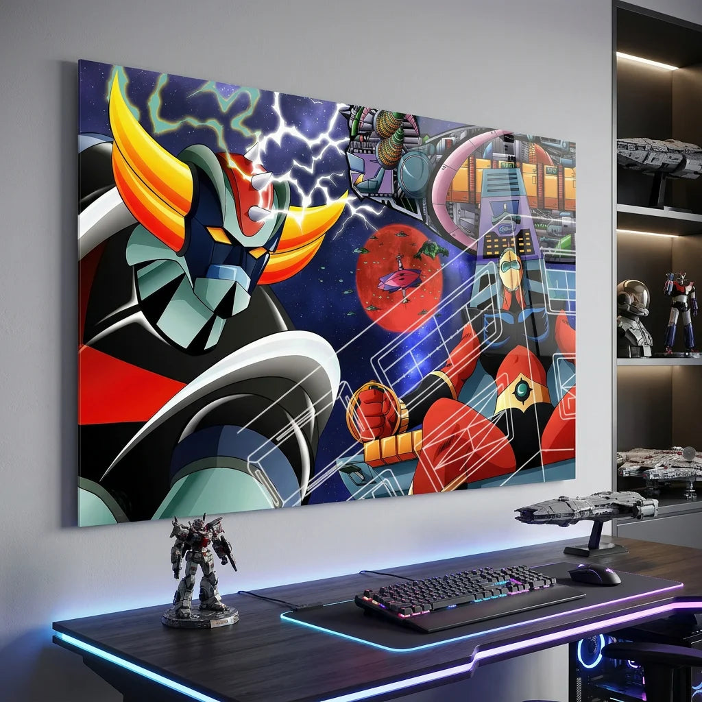 Tableau Goldorak avec vaisseaux et univers spatial