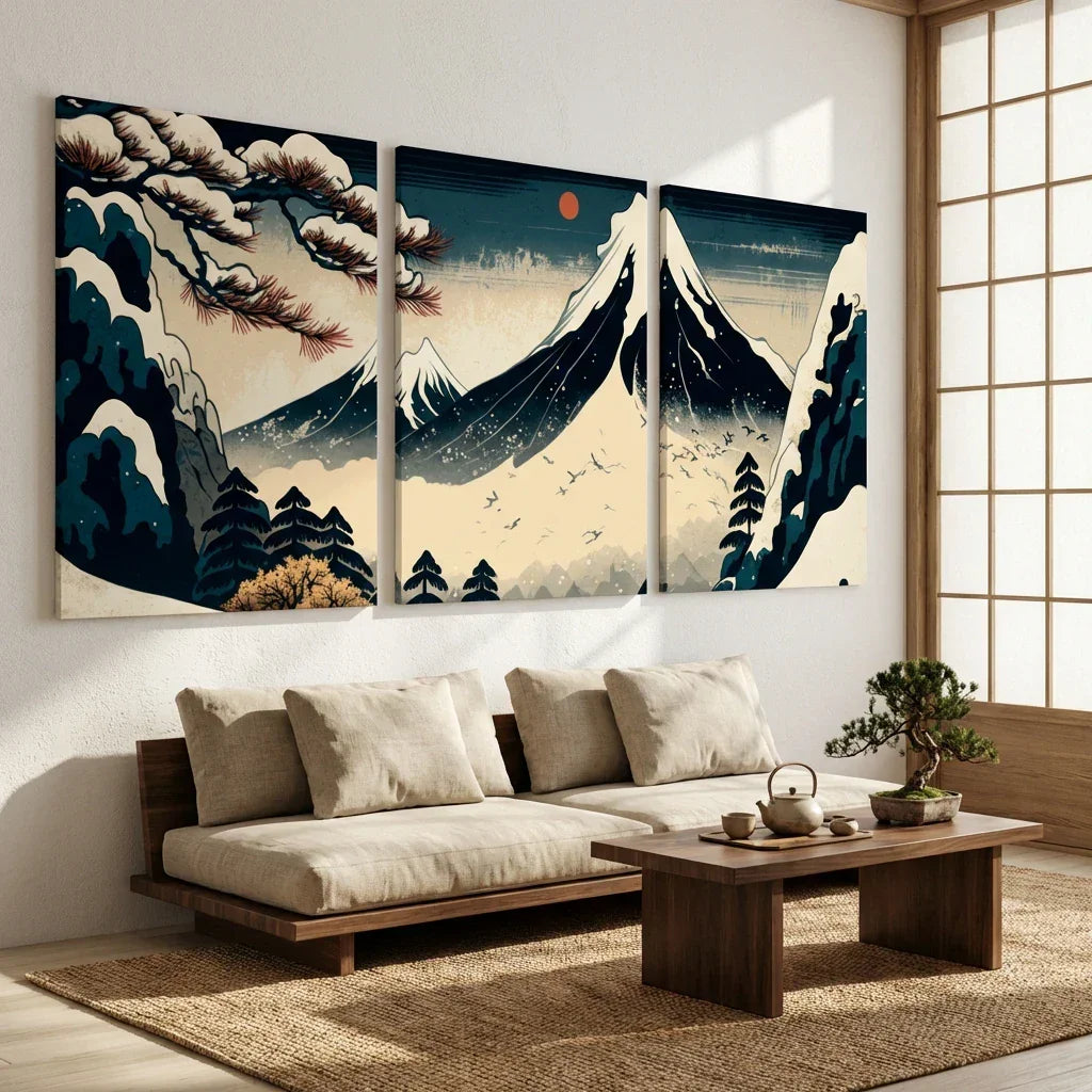 Tableau Japonais Tryptique Montableaudeco