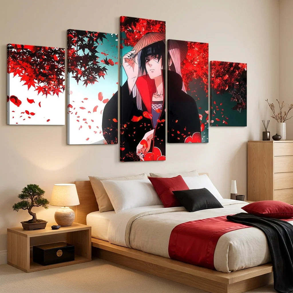 Tableau Naruto 5 parties Itachi Sérénade d’Automne