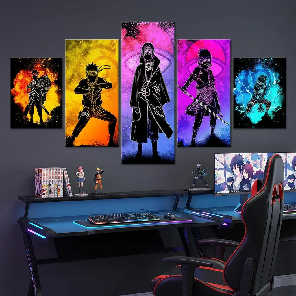 Tableau Naruto Spectre des Shinobi en 5 panneaux