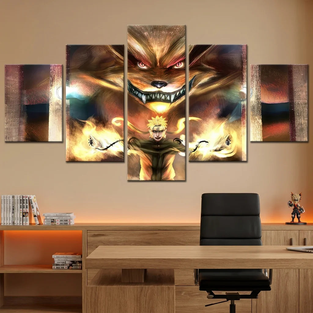 Tableau Naruto avec aura lumineuse et puissance mystique
