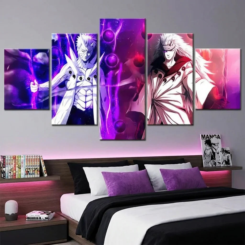Tableau Naruto violet rose noir pour déco manga