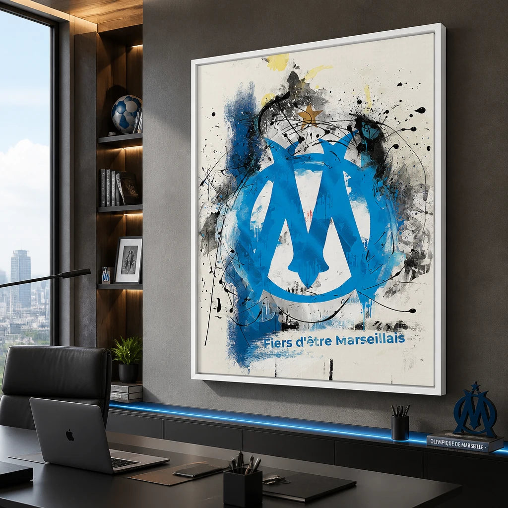 Tableau Olympique de Marseille style graffiti