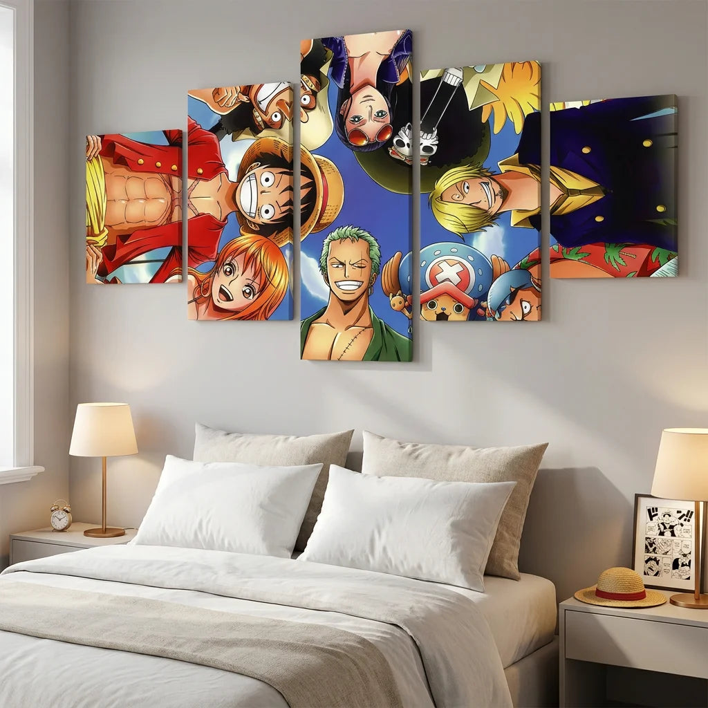 Tableau One Piece Luffy Zoro Nami Sanji et Chopper