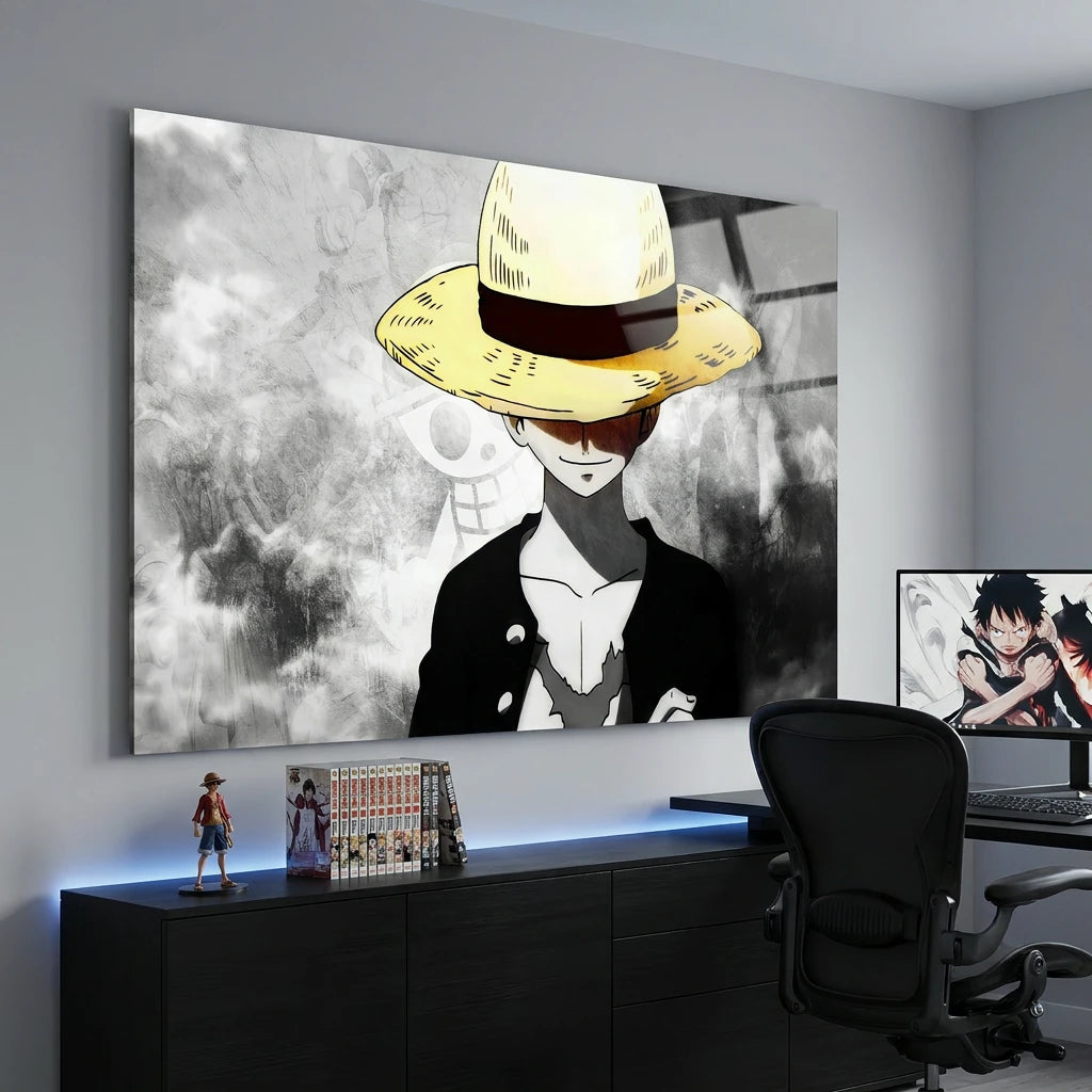 Tableau One Piece Monkey D Luffy avec chapeau de paille