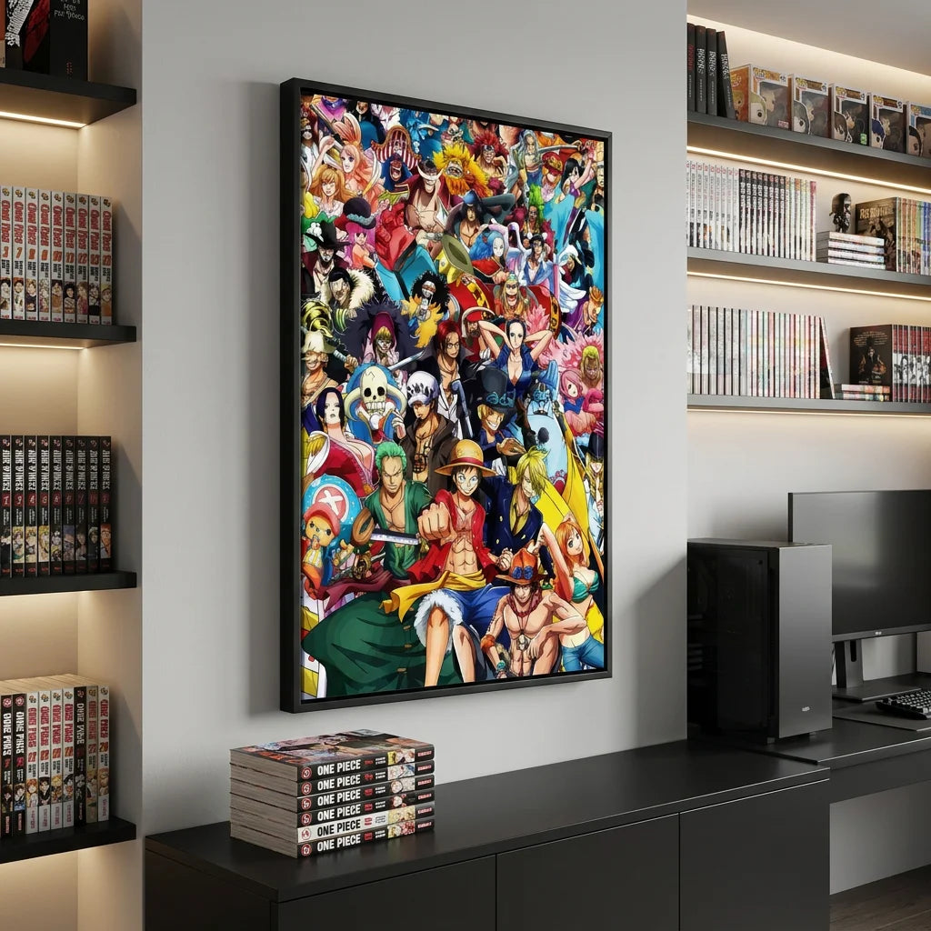 Tableau One Piece avec Luffy Zoro Sanji et personnages cultes