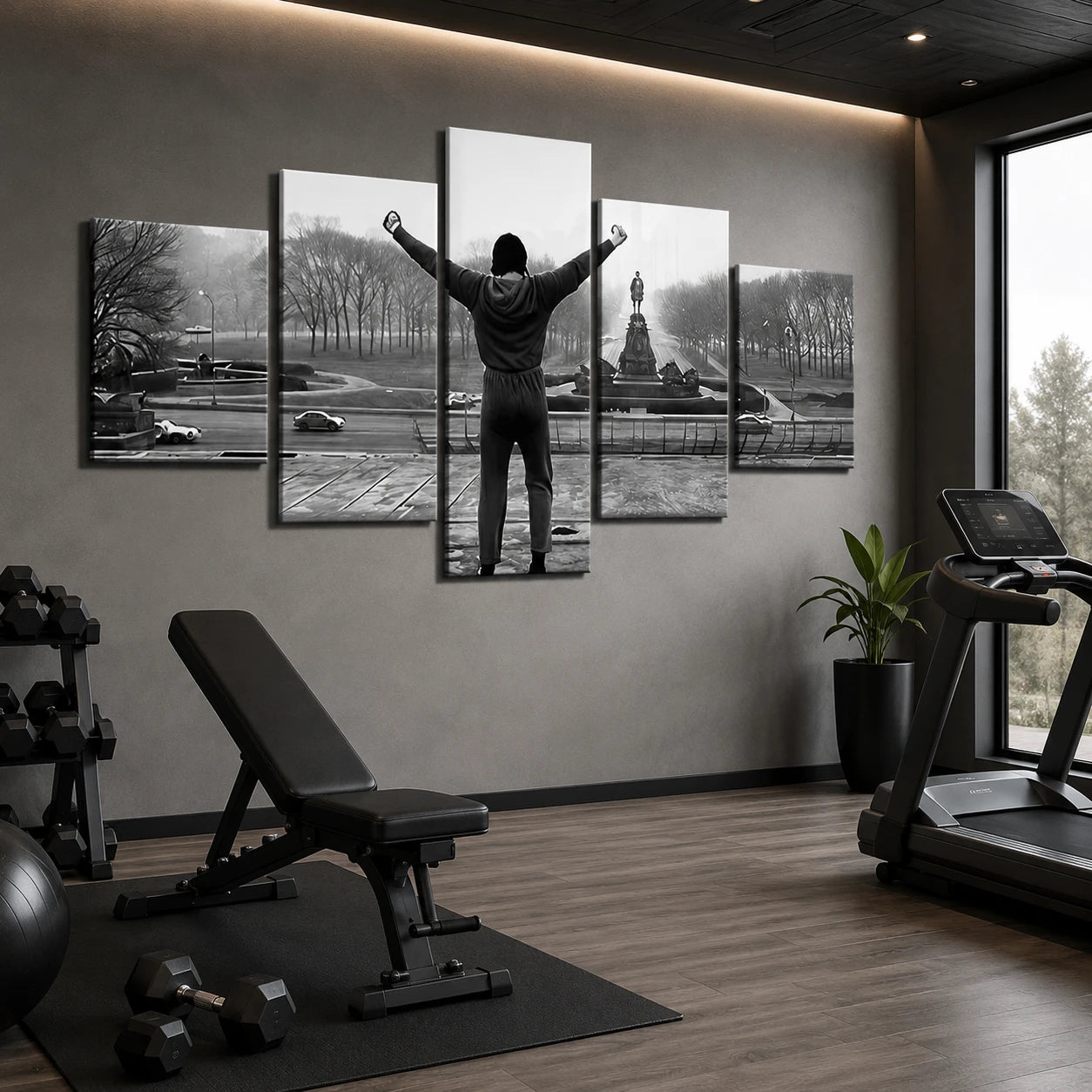 Tableau Rocky Balboa panoramique en plusieurs panneaux