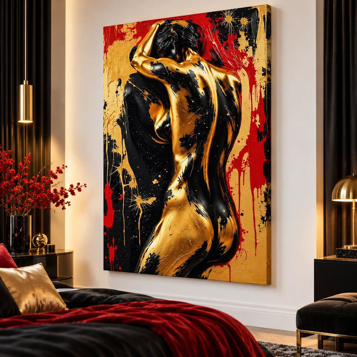 Tableau Sensuel Or et Passion
