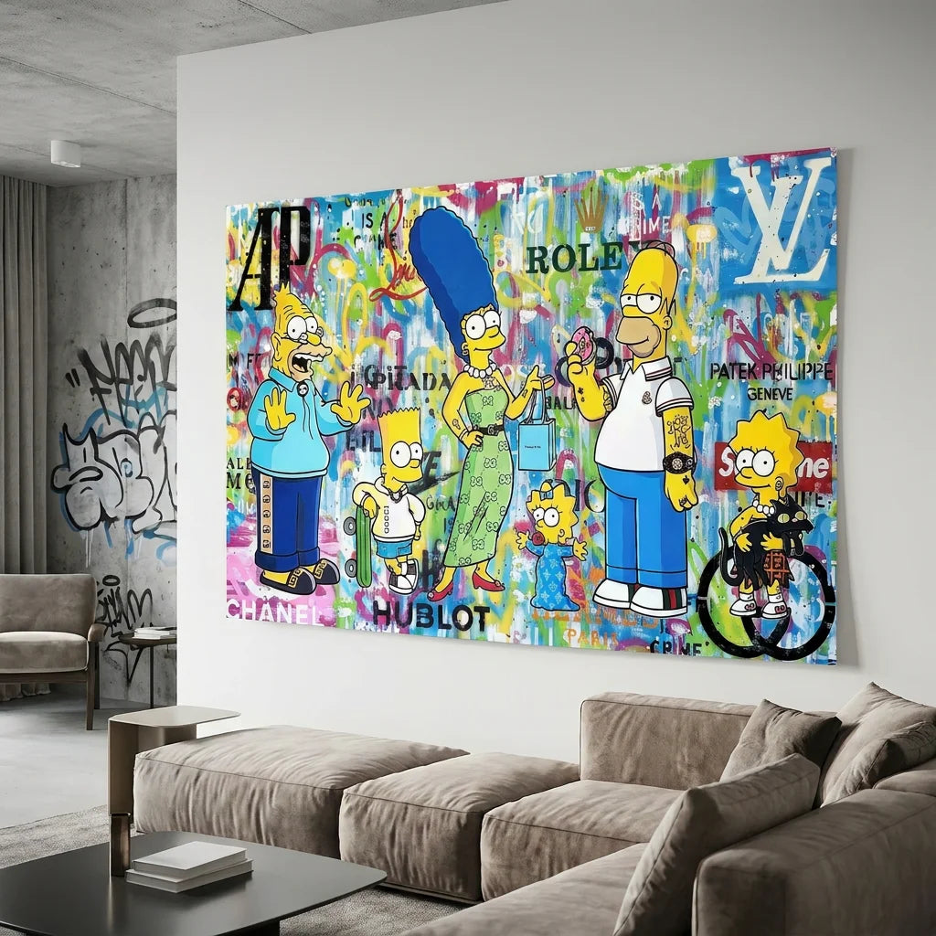 Tableau Simpson style street art mode et pop culture