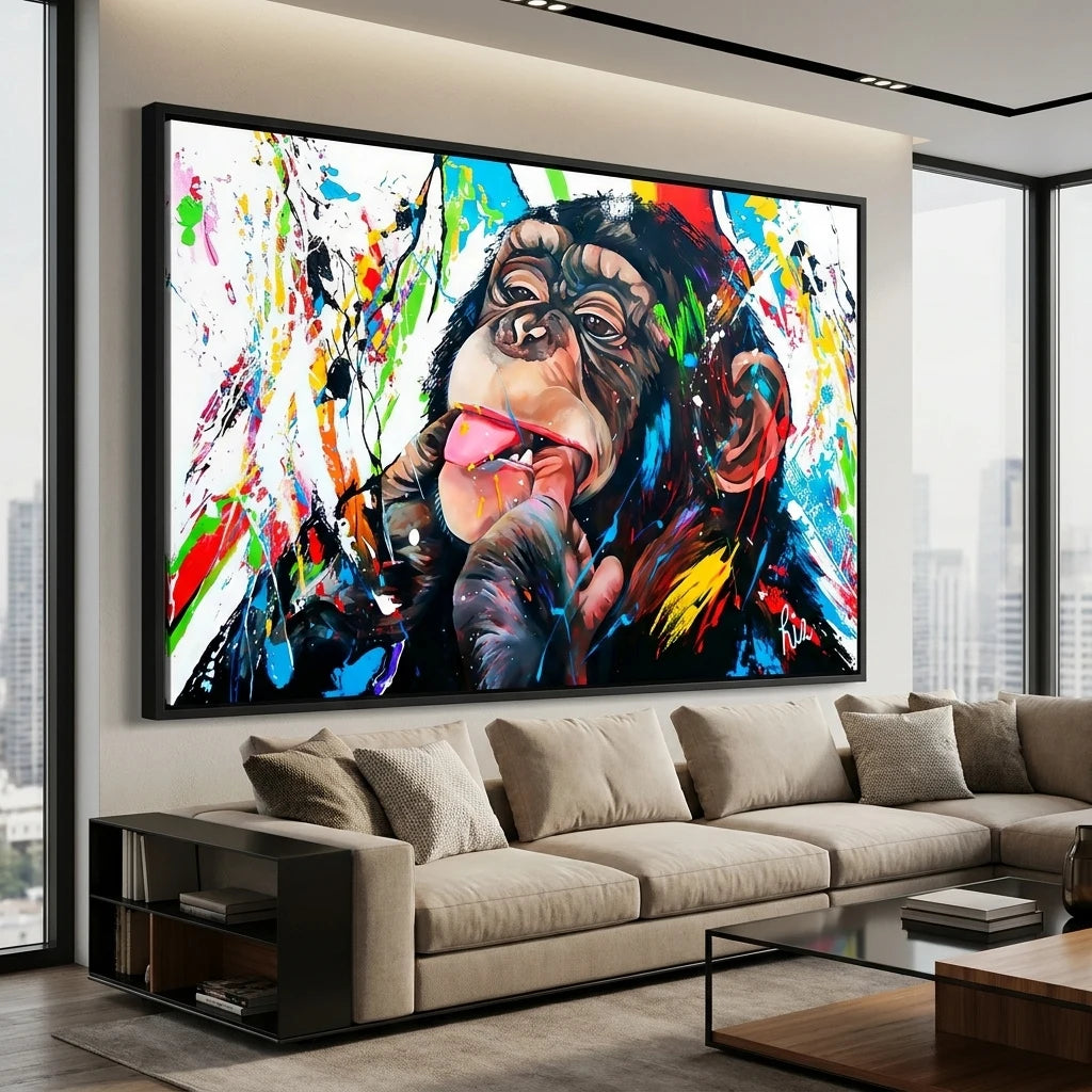 Tableau Singe Monkey Beauty street art moderne