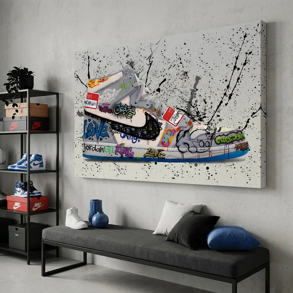 Tableau Street Art Air Dior King décoration urbaine
