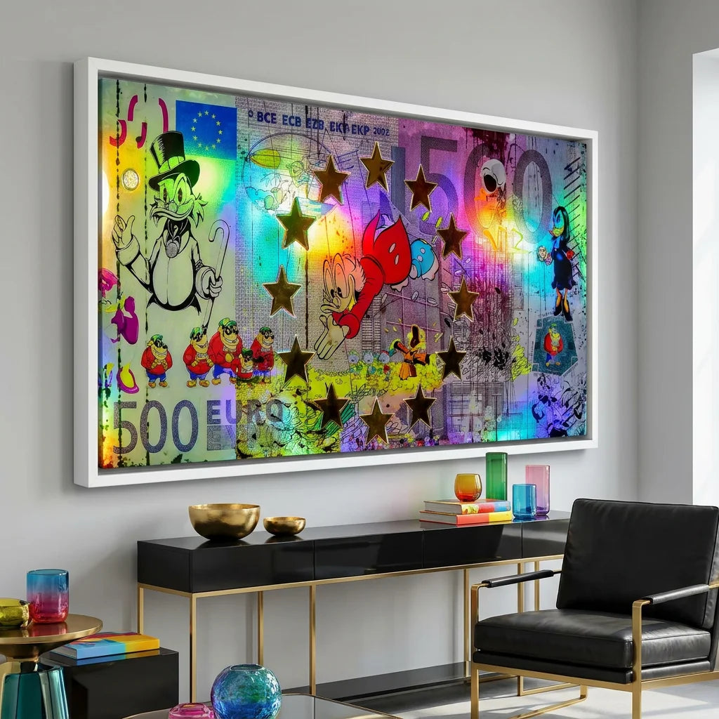 Tableau Street Art Disney Cartoon 500€ style urbain coloré
