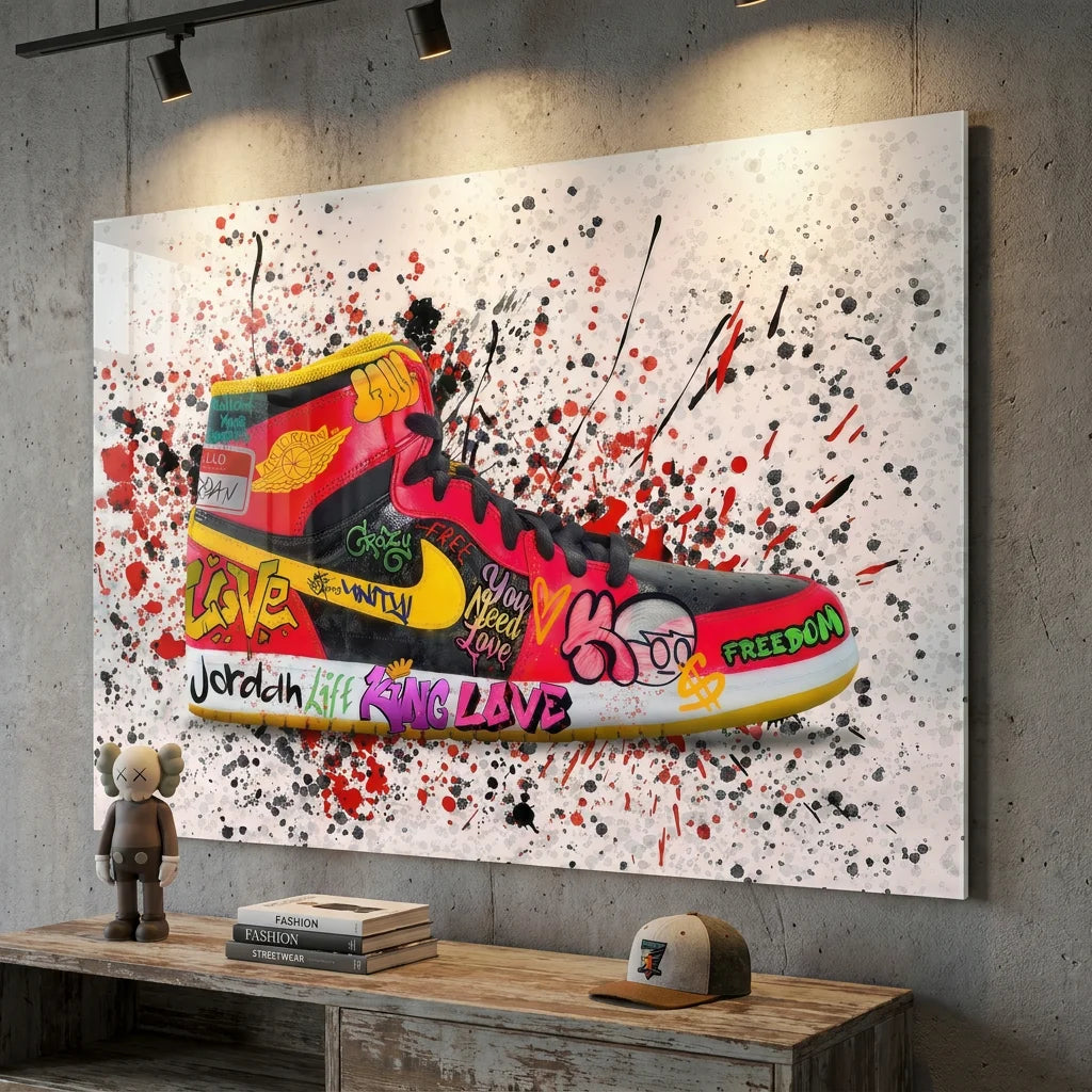 Tableau Street Art Jordan Freedom décoration urbaine