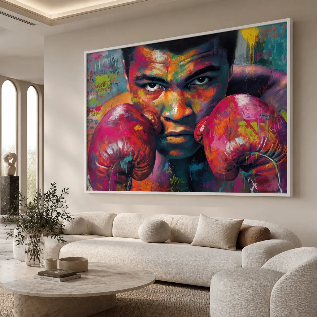 Tableau boxing legend pop art coloré