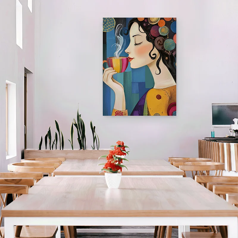 Tableau de décoration aux tons chauds pour espace cuisine ou salle à manger