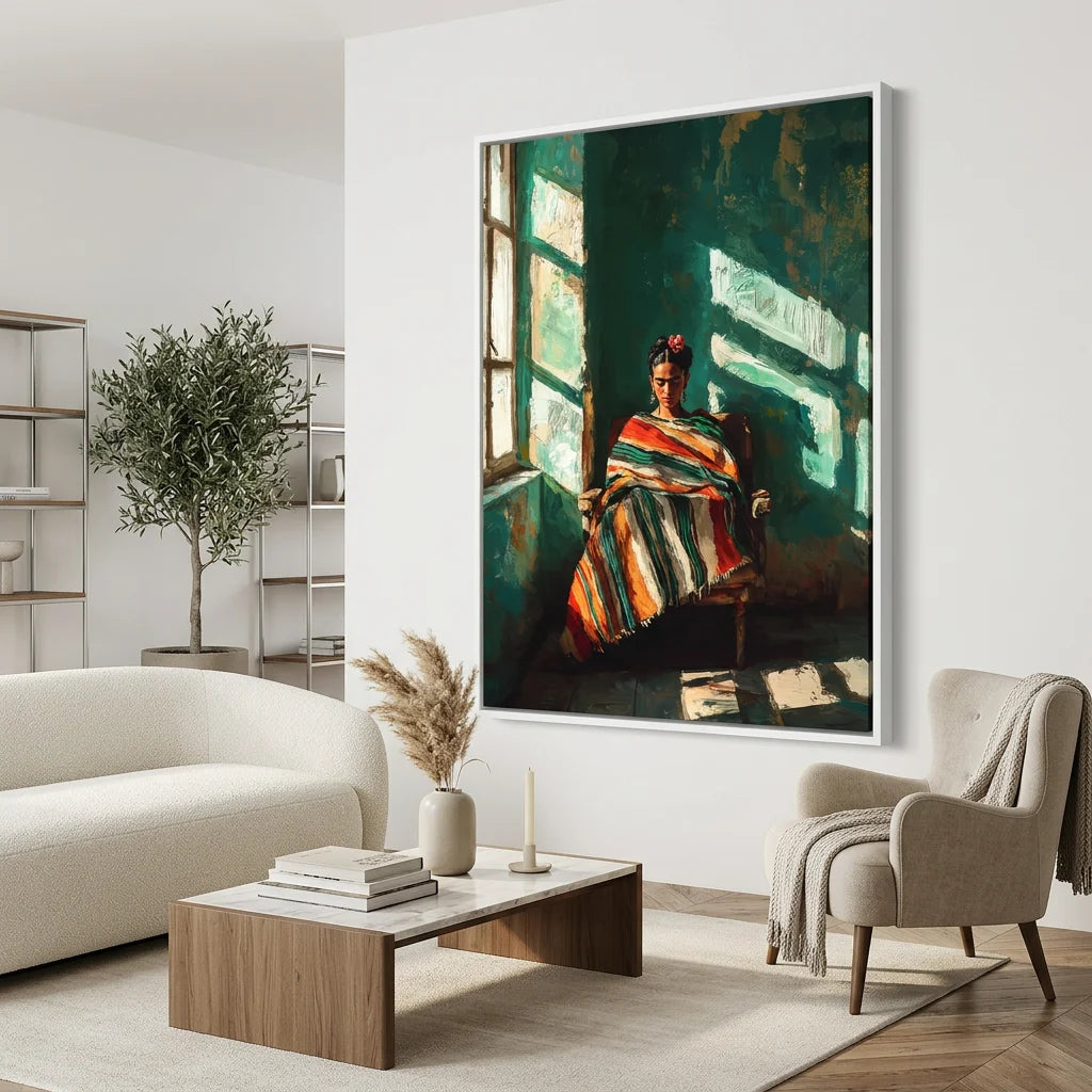 Tableau femme mexicaine colorée style artistique contemporain