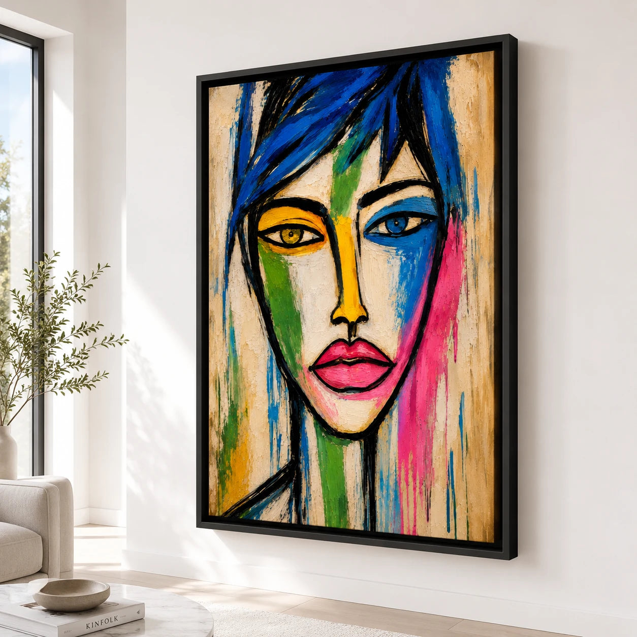 Tableau femme moderne colorée pour décoration murale contemporaine