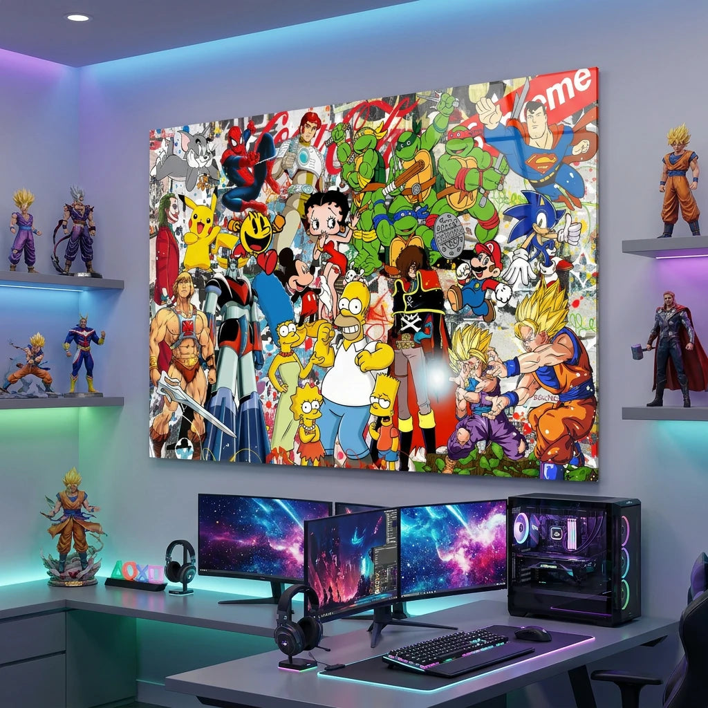 Tableau geek street art pour chambre ado ou espace gaming